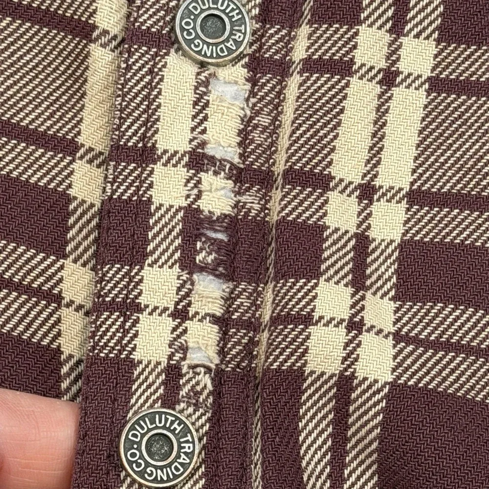 Duluth Trading Co Relaxed Fit Fleece‎ Lined Plaid Shirt Jacket Men's Large